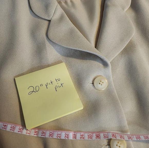 Vintage Talbots Cream Midi Button Down Business Casual Dress with Notched Collar - Picture 4 of 9